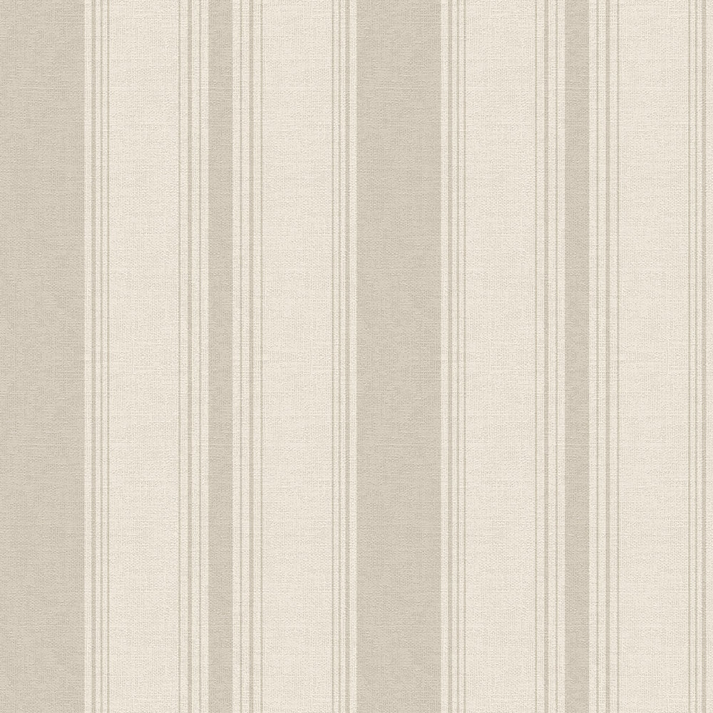 Heritage Stripe Wallpaper in Vintage Cream and Stone