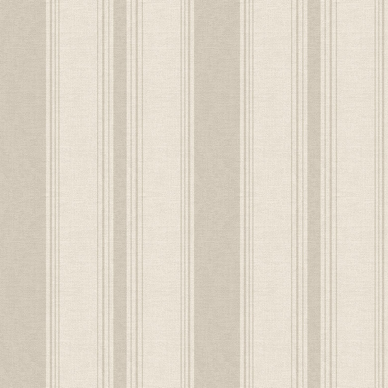 Heritage Stripe Wallpaper in Vintage Cream and Stone