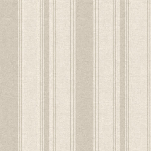Sample of Heritage Stripe Wallpaper in Vintage Cream and Stone
