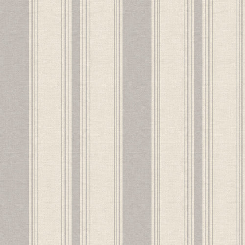 Heritage Stripe Wallpaper in Vintage Grey and Vintage Cream