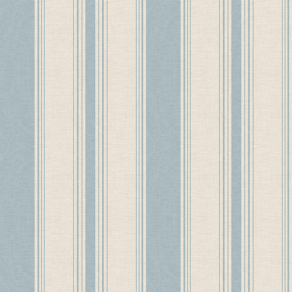 Heritage Stripe Wallpaper in Mineral and Vintage Cream