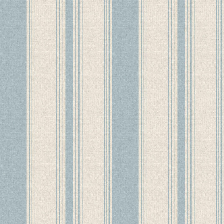 Heritage Stripe Wallpaper in Mineral and Vintage Cream