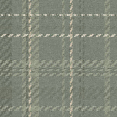 Heritage Tartan Wallpaper in Nettle Green and Vintage Cream