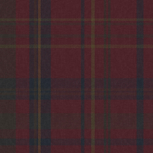 Heritage Tartan Wallpaper in Fig, Oxford Blue and Thistle Green