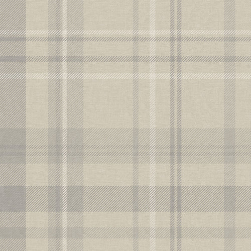 Heritage Tartan Wallpaper in Vintage Cream and Vintage Grey