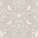 Garden Visitors Wallpaper in Vintage Cream and Linen on Dove Grey