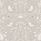 Garden Visitors Wallpaper in Vintage Cream and Linen on Dove Grey
