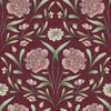 Vintage Trellis Wallpaper in Pistachio and Mulberry on Fig