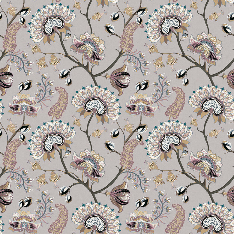 Ophelia Wallpaper in Shades of Mauve and Gold