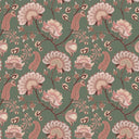 Ophelia Wallpaper in Moss and Blush Pink