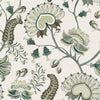 Beaumont Wallpaper in Olive and Sage Green on Ecru