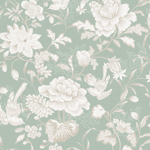 Sample of Serenity Wallpaper in Mint Sorbet and Vintage Cream