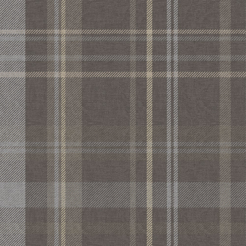 Heritage Tartan Wallpaper in Earl Blue and Vintage Cream on Earl Grey