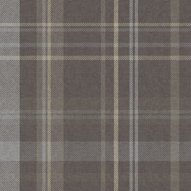 Heritage Tartan Wallpaper in Earl Blue and Vintage Cream on Earl Grey