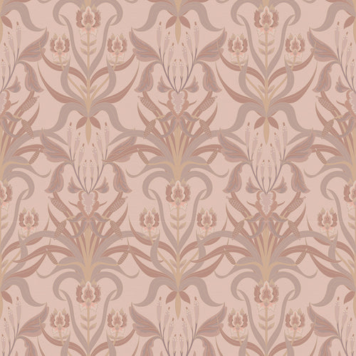Sample of Versailles Wallpaper in Shades of Rose and Gold