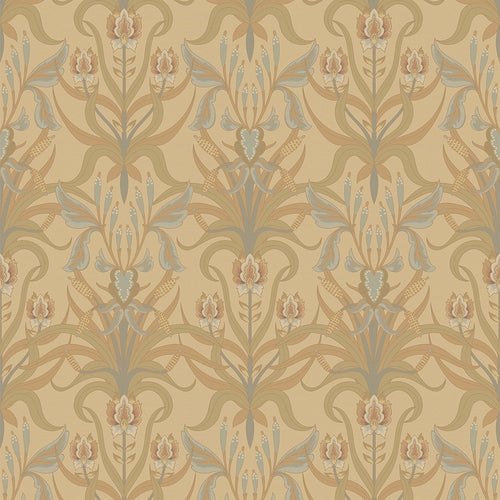Sample of Versailles Wallpaper in Shades of Ochre and Mineral