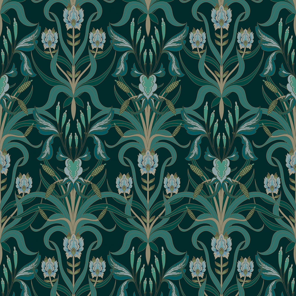 Versailles Wallpaper in Shades of Teal and Mineral – Lucie Annabel