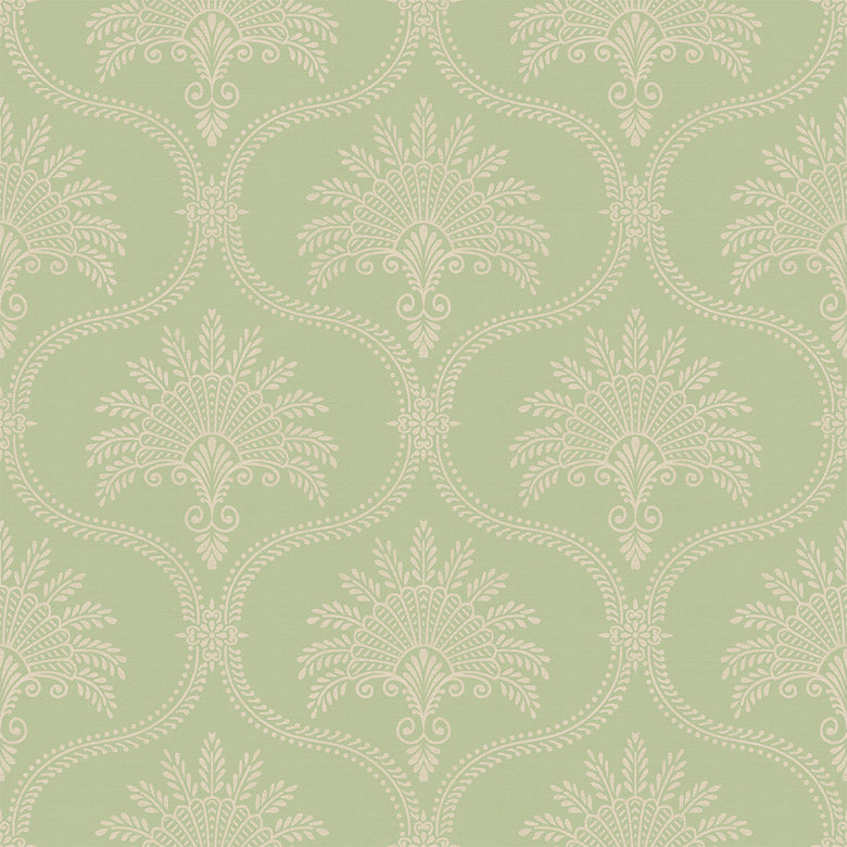 Sample of Massena Palace Wallpaper in Olive and Vintage Cream
