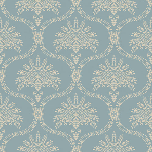 Sample of Massena Palace Wallpaper in Mineral and Vintage Cream