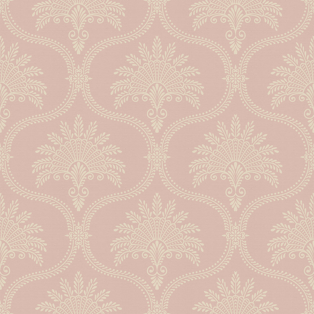 Sample of Massena Palace Wallpaper in Dusty Pink and Vintage Cream