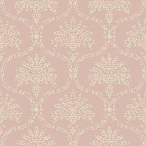 Sample of Massena Palace Wallpaper in Dusty Pink and Vintage Cream