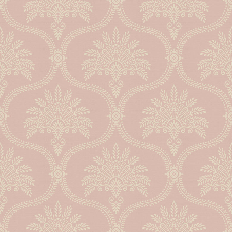 Massena Palace Wallpaper in Dusty Pink and Vintage Cream