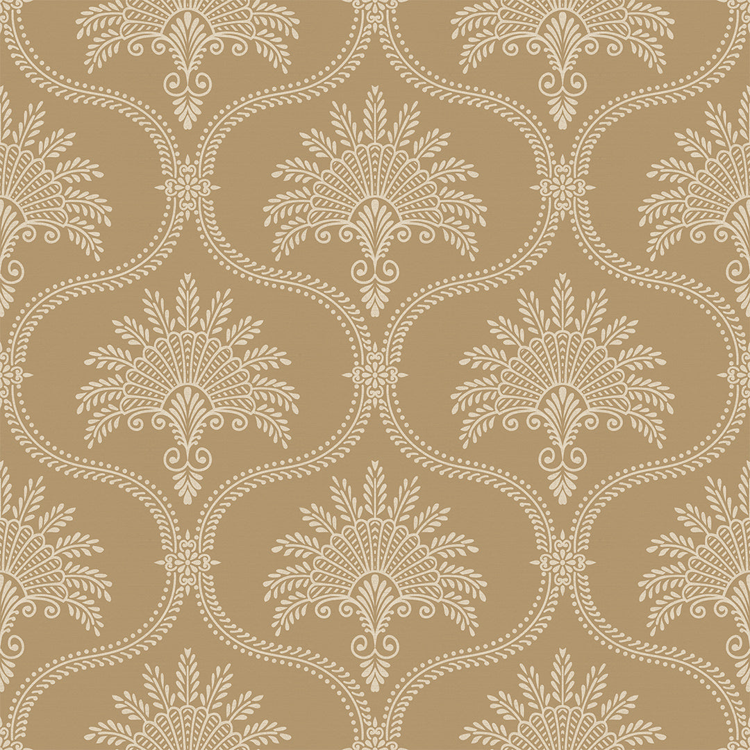 Sample of Massena Palace Wallpaper in Gold and Vintage Cream