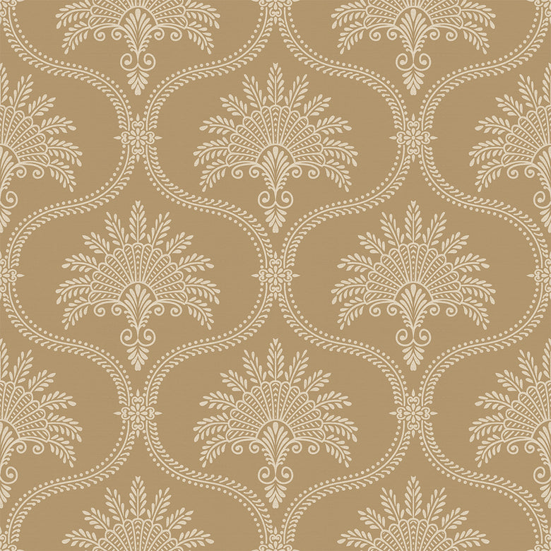 Massena Palace Wallpaper in Gold and Vintage Cream