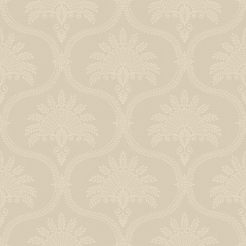 Massena Palace Wallpaper in Stone and Cream