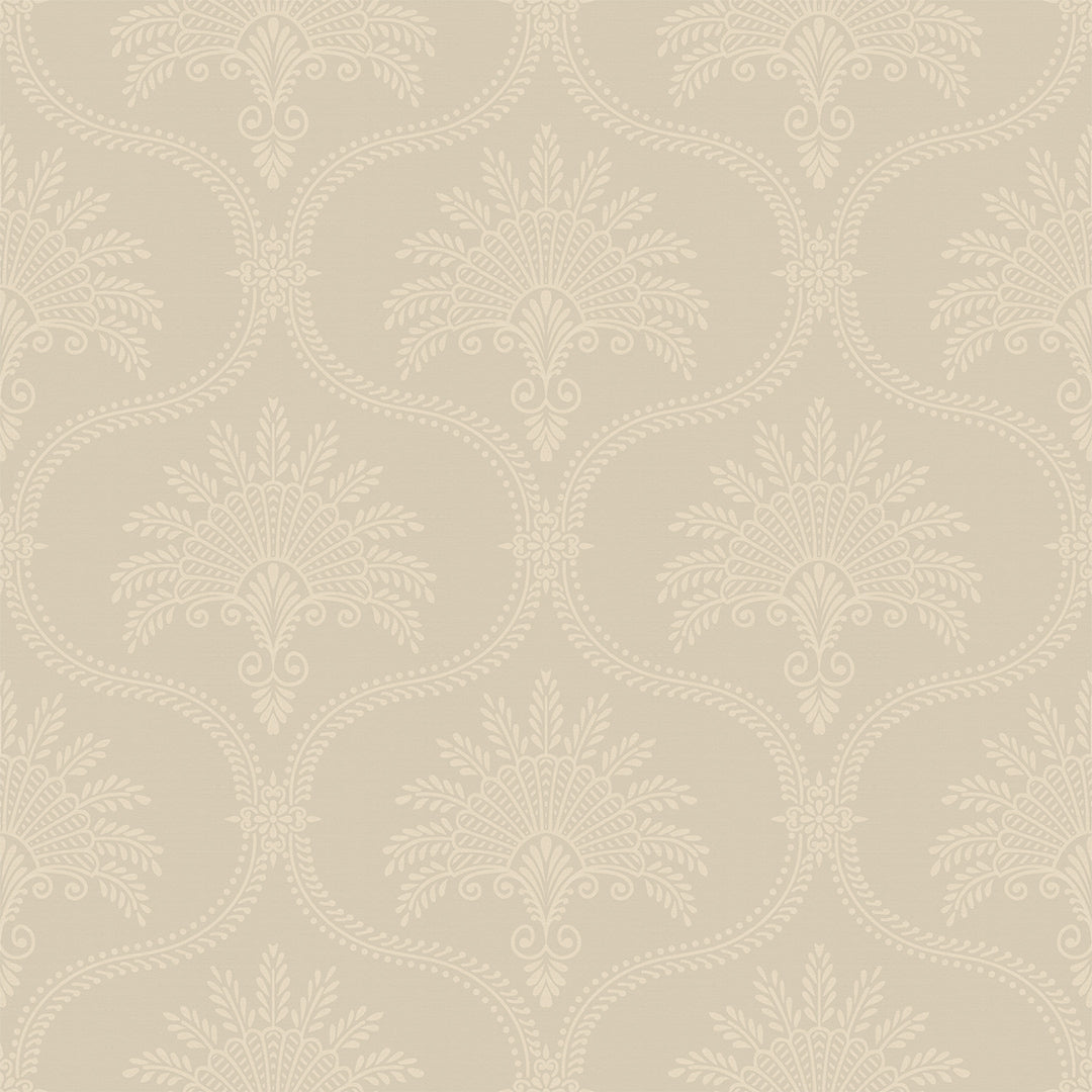 Massena Palace Wallpaper in Stone and Cream