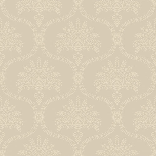 Massena Palace Wallpaper in Stone and Cream