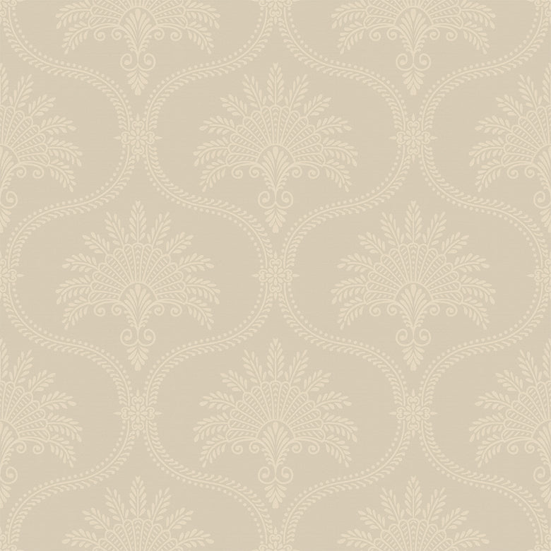 Massena Palace Wallpaper in Stone and Cream