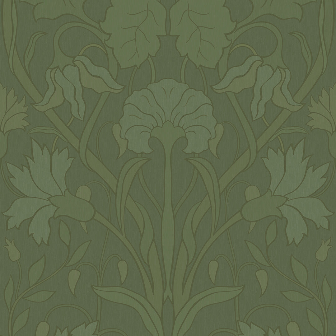 Sample of Parisienne Wallpaper in Shades of Olive