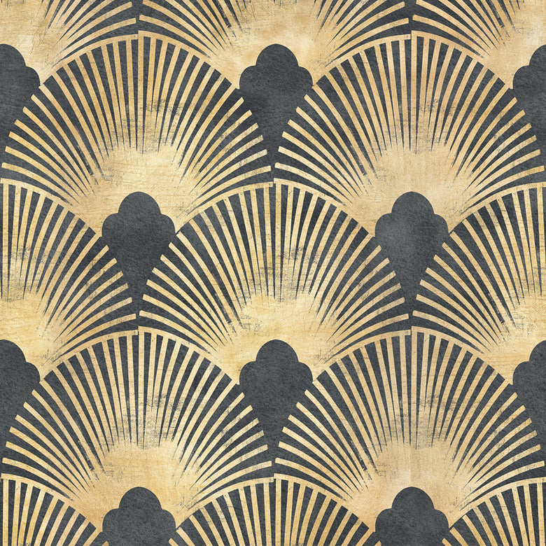 Sample of Soleil Wallpaper in Ink and Gold