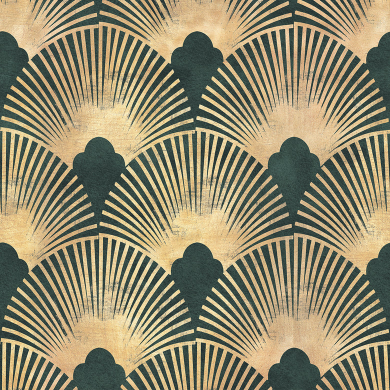 Soleil Wallpaper in Juniper and Gold