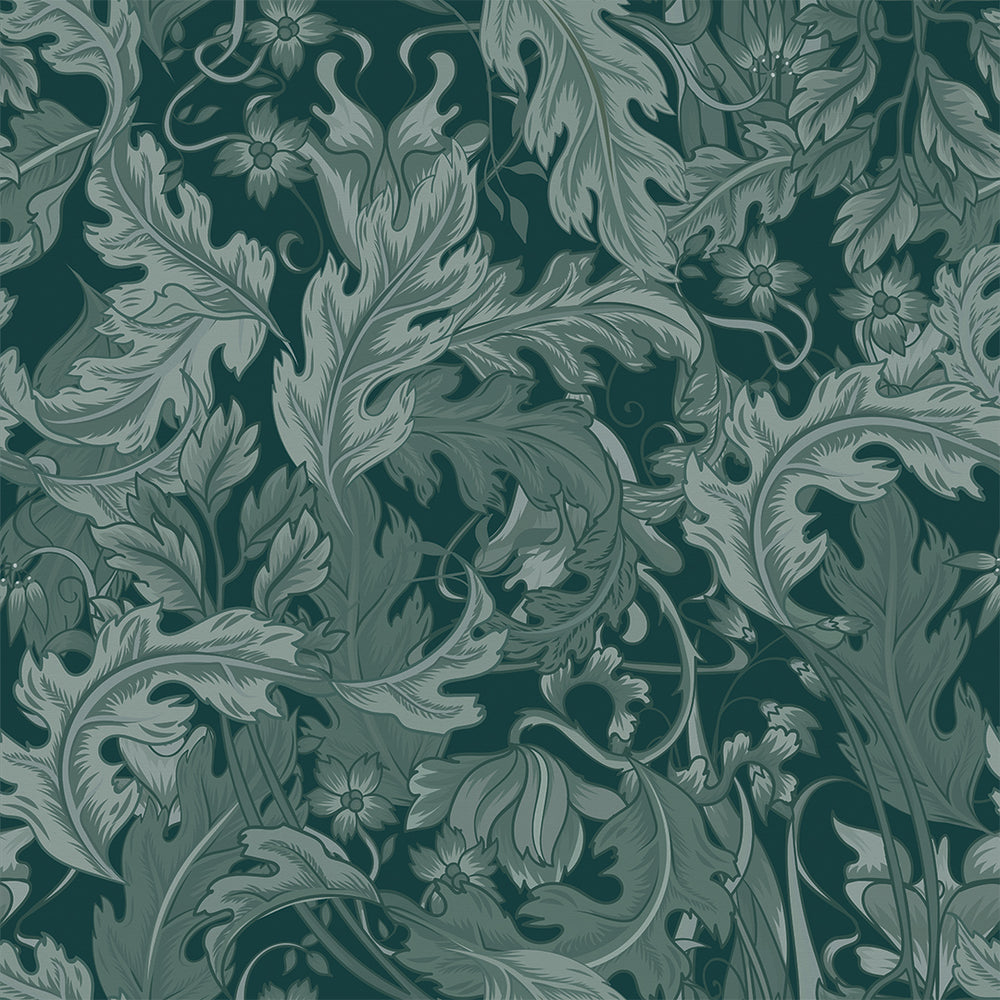Jardin Wallpaper in Juniper and Rustic Green