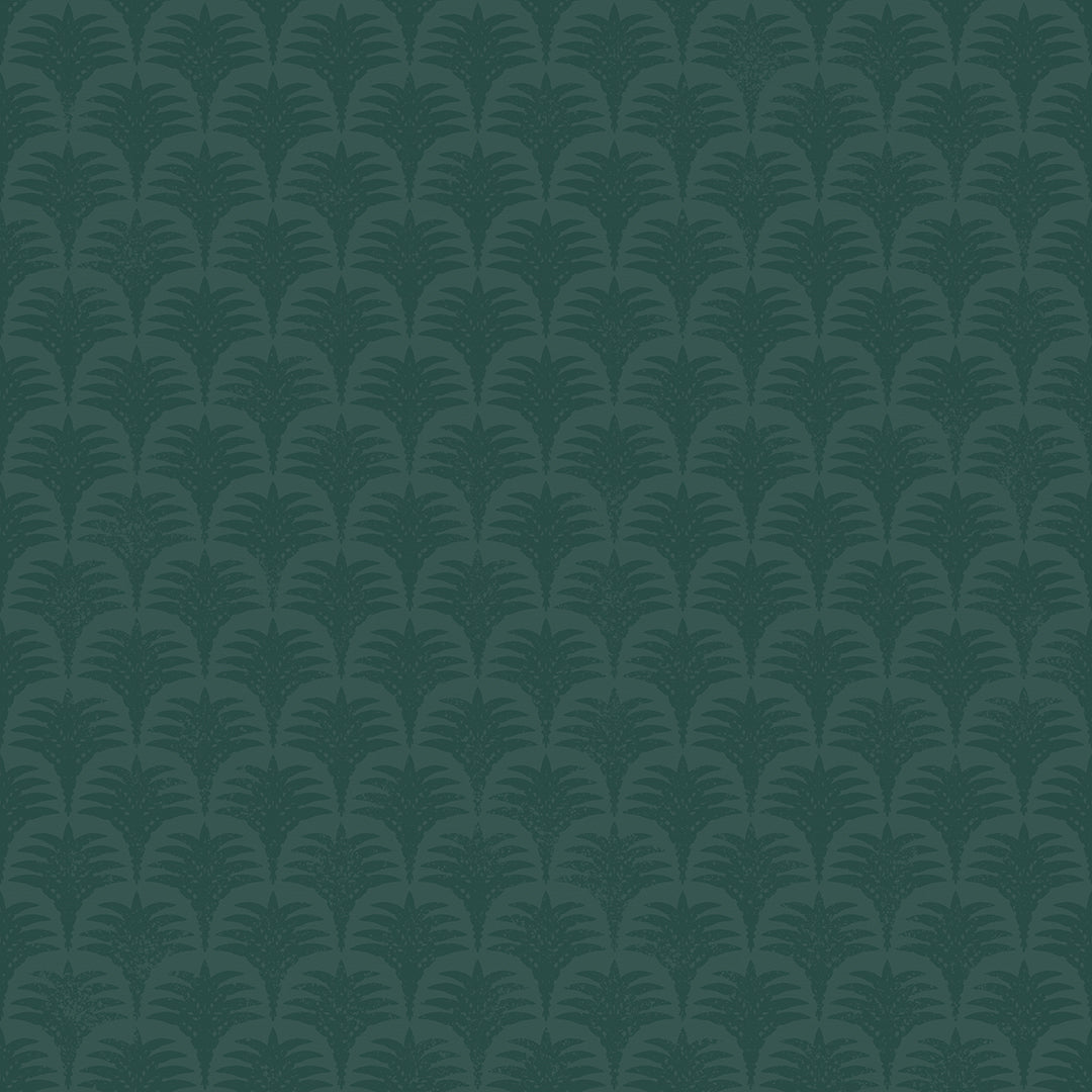 Sample of Nouveau Palm Wallpaper in Teal