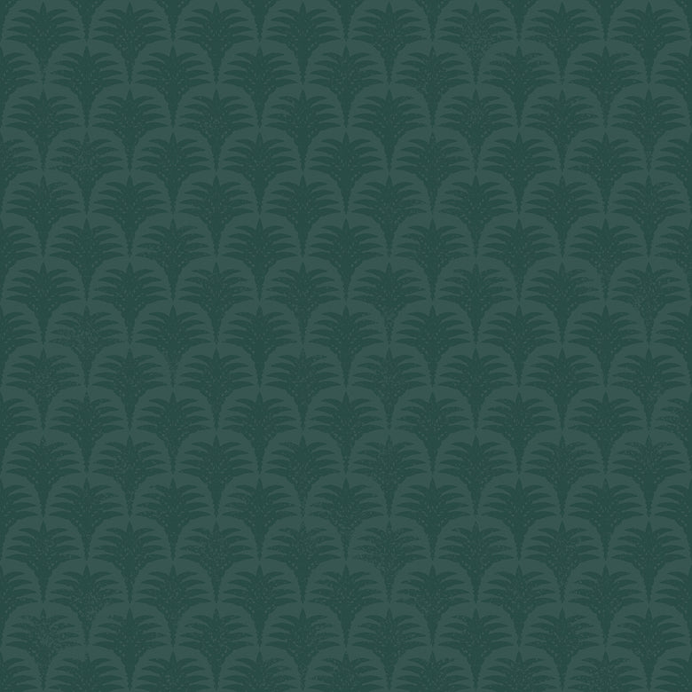 Sample of Nouveau Palm Wallpaper in Teal
