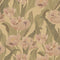 Monet Wallpaper in Olive and Dusty Pink on Ochre
