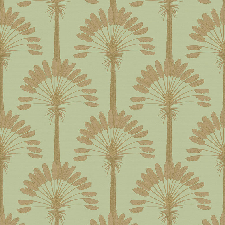Sample of Palmette Wallpaper in Olive and Gold