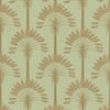Palmette Wallpaper in Olive and Gold