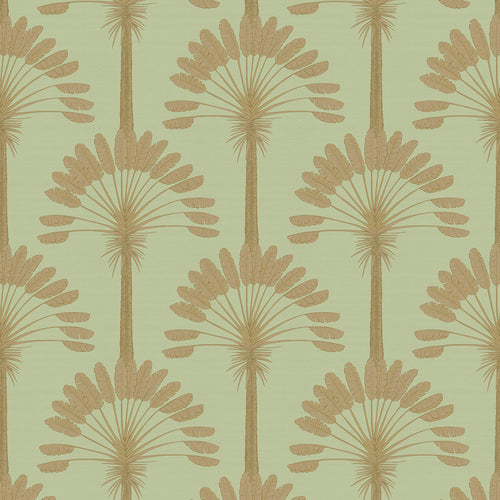 Palmette Wallpaper in Olive and Gold