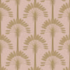 Palmette Wallpaper in Dusty Pink and Gold