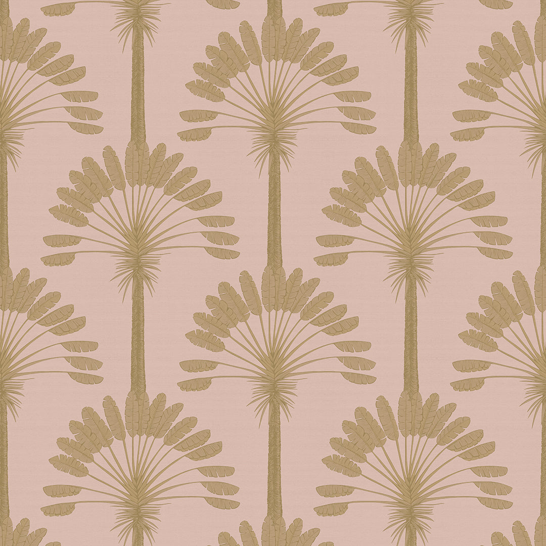 Palmette Wallpaper in Dusty Pink and Gold – Lucie Annabel