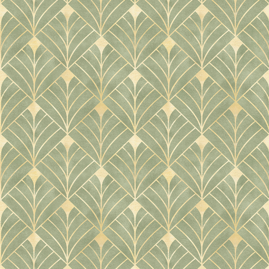 Sample of Gatsby Wallpaper in Olive and Vintage Gold