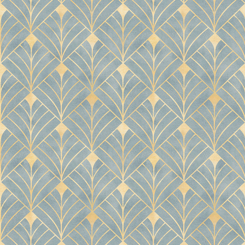 Sample of Gatsby Wallpaper in Mineral and Vintage Gold