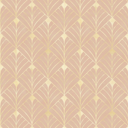 Sample of Gatsby Wallpaper in Blush and Vintage Gold