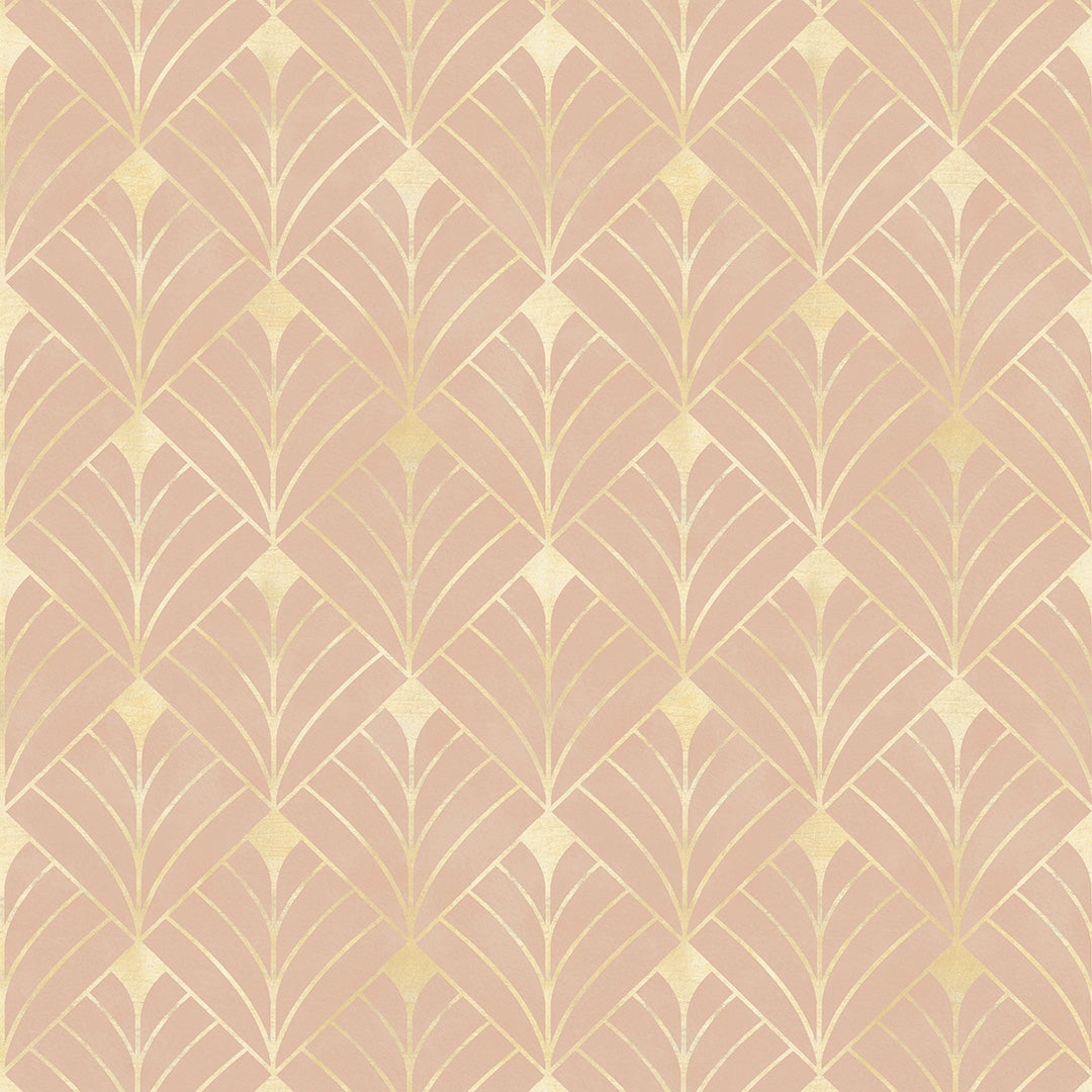 Gatsby Wallpaper in Blush and Vintage Gold – Lucie Annabel