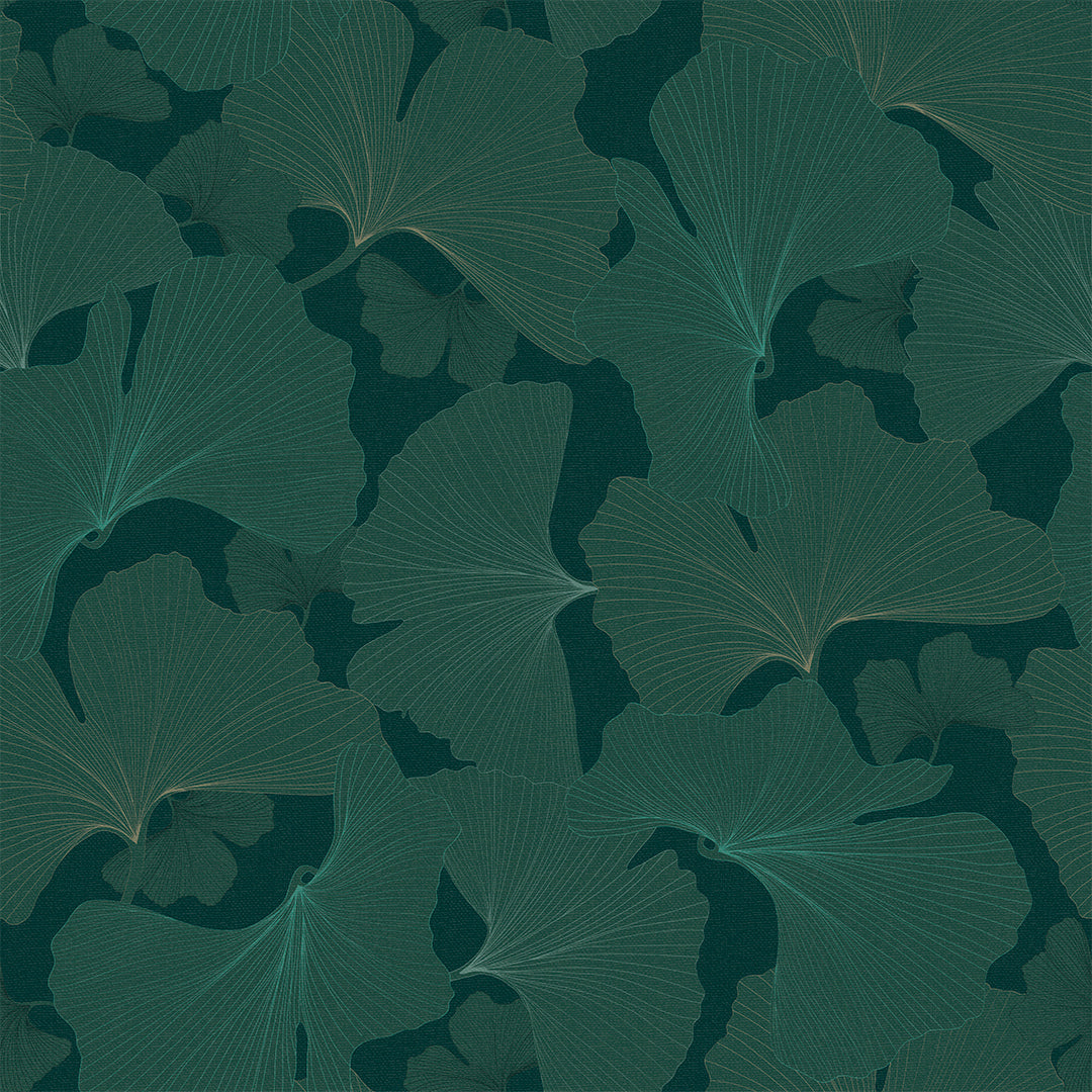 Genevieve Wallpaper in Teal and Rustic Green