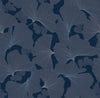 **Sample** Silver Apricot Wallpaper in Classic Navy and Mineral